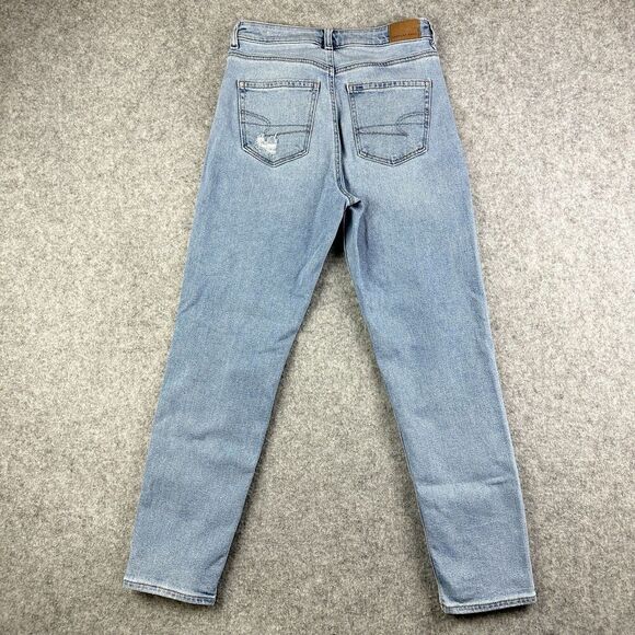 American Eagle Jeans Womens 4 Regular Blue Distressed Mom Medium Wash Denim - Picture 8 of 16